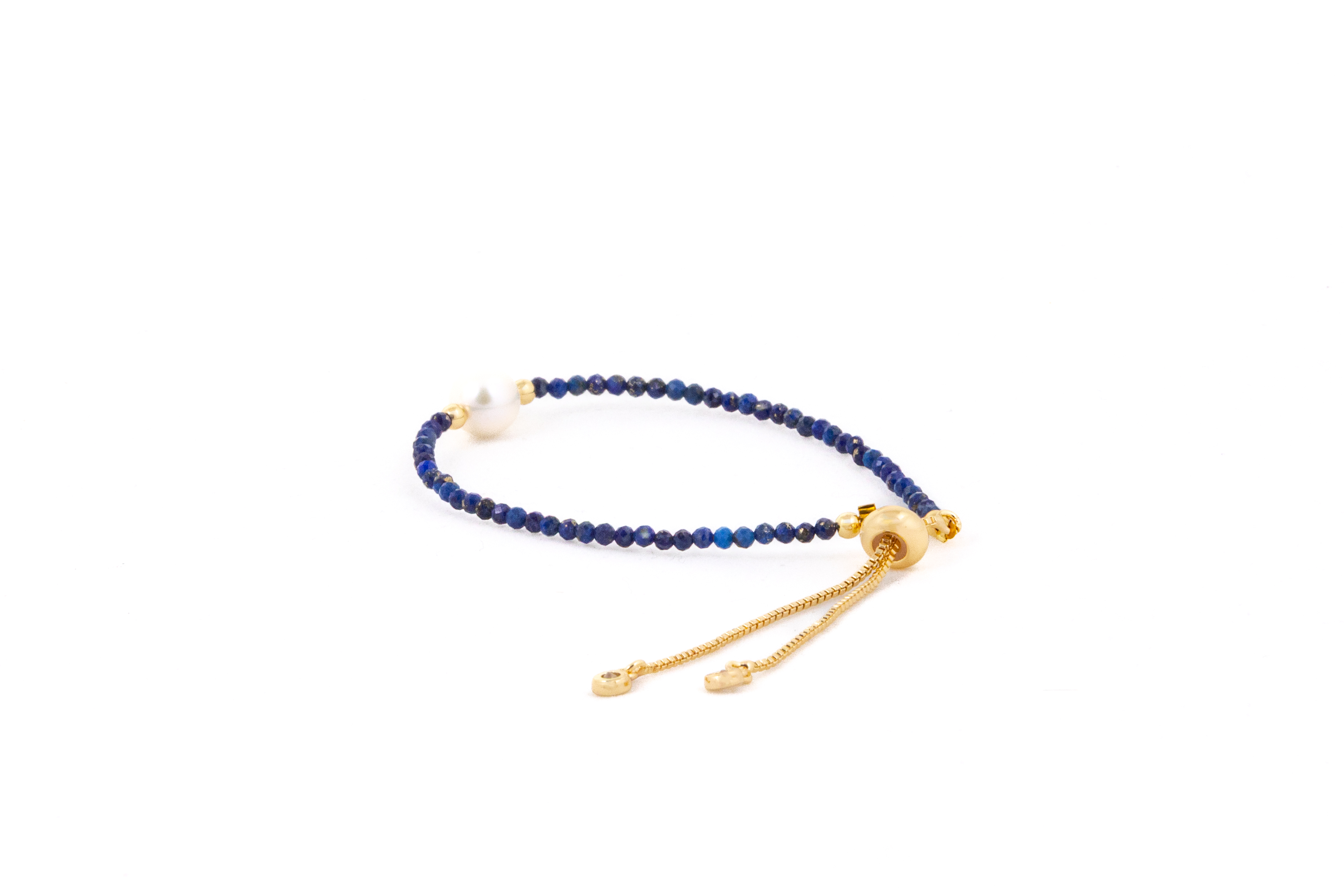 Brățară cu cristale lapis lazuli si perlă de apă dulce - Imagine 2