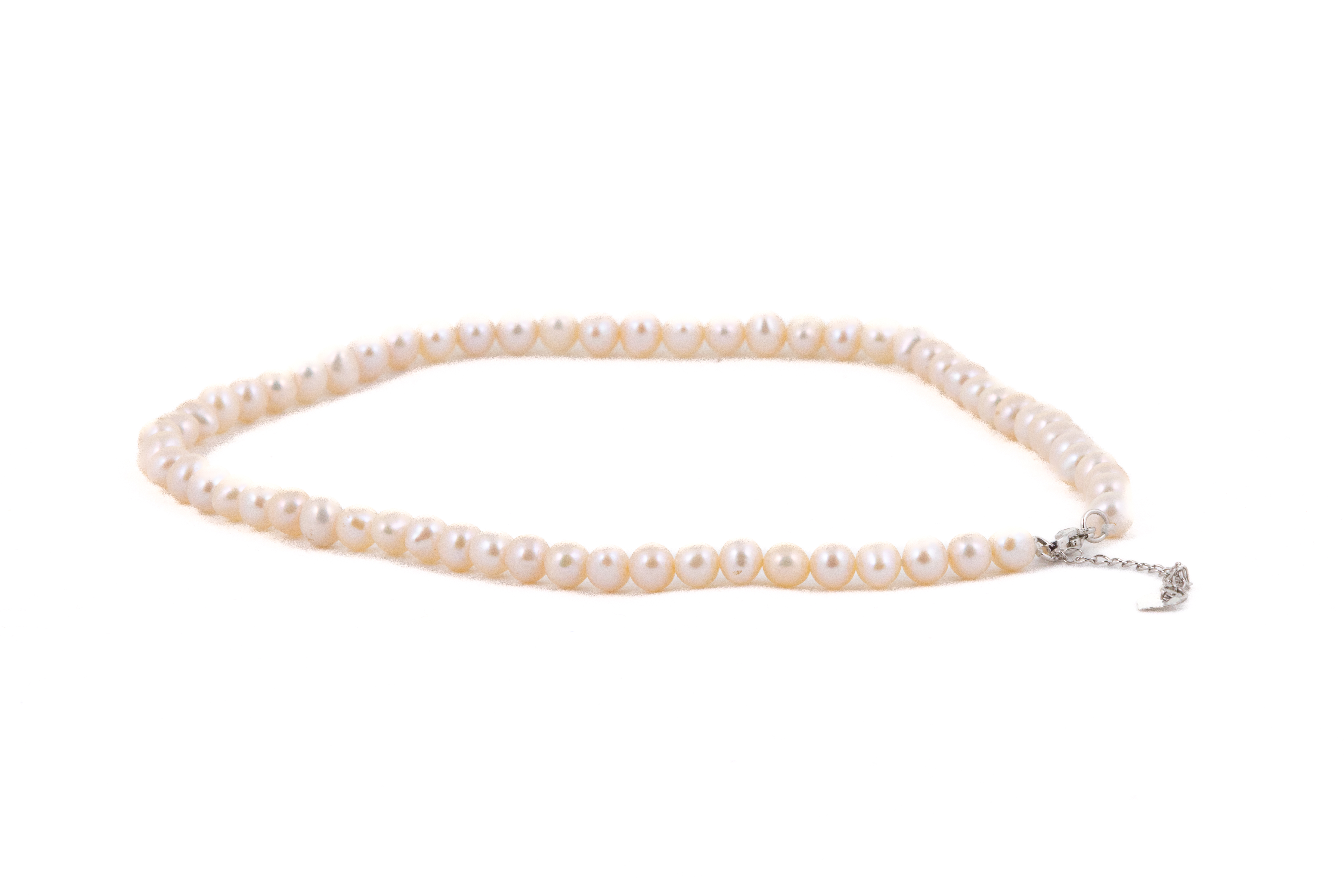 Colier de perle de apă dulce cu luciu natural si inchizătoare argintie - Imagine 2